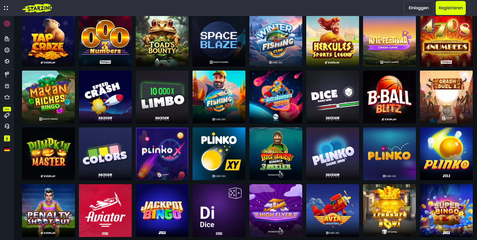 Starzino Casino Games